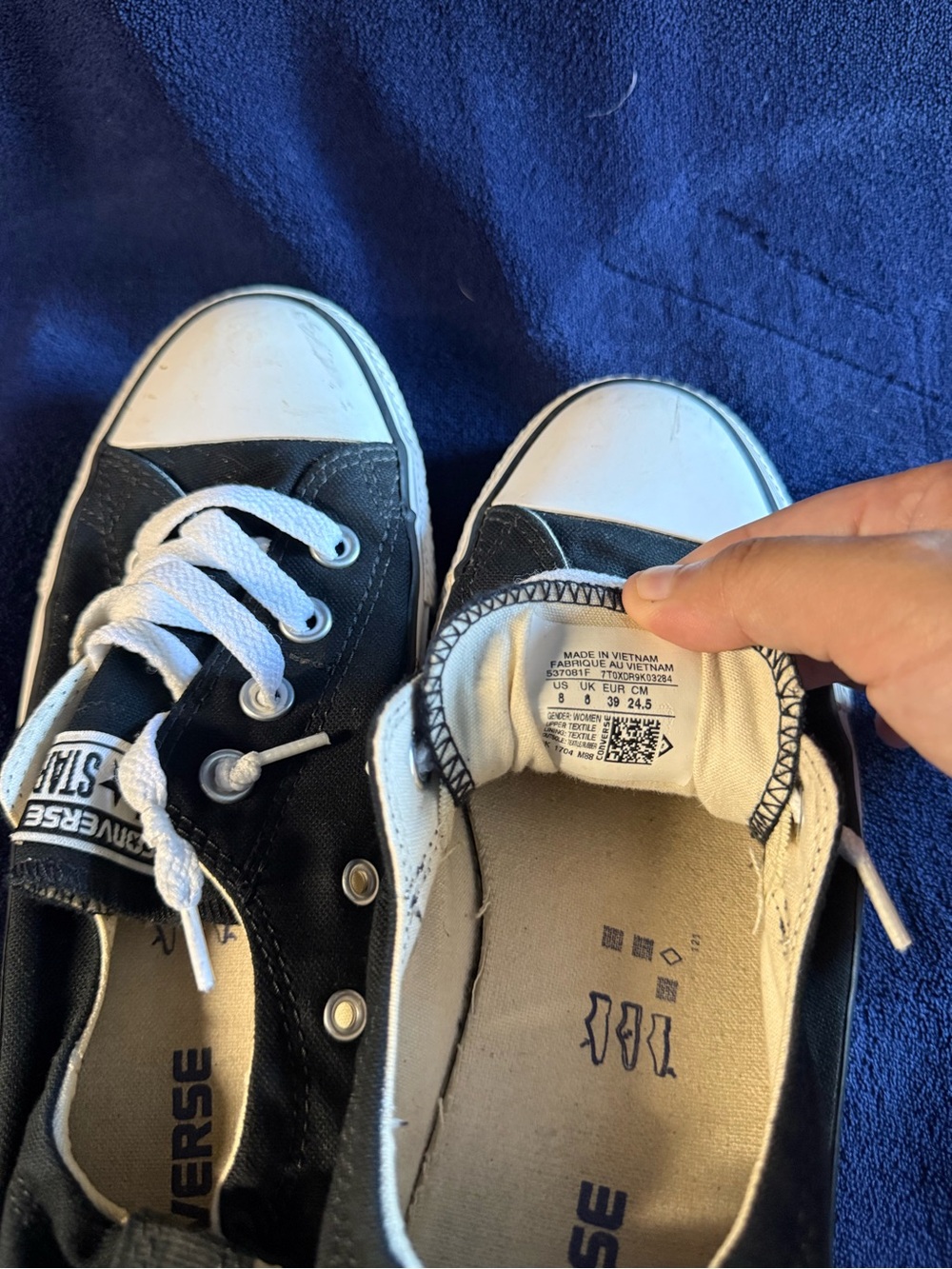 Converse Black and White Slip-On Backless Low Top Sneakers - Picture 5 of 5